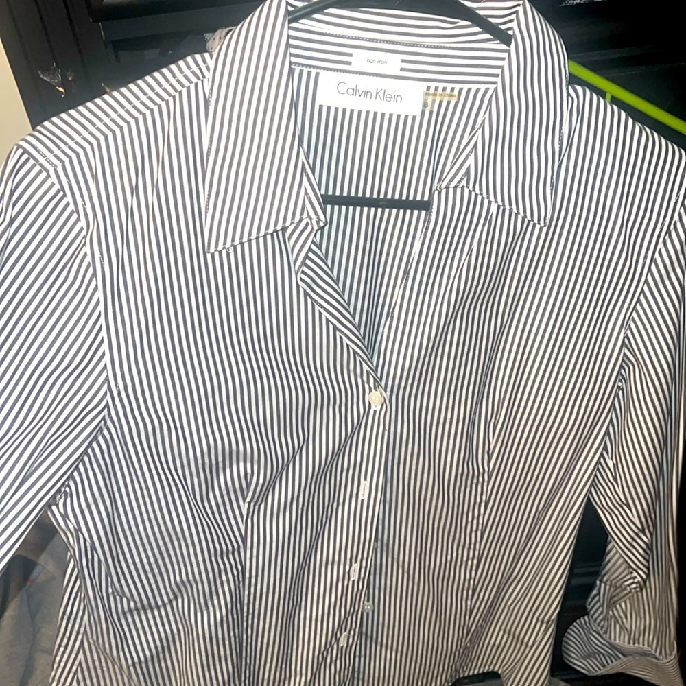Women’s stripped button down Calvin Klein